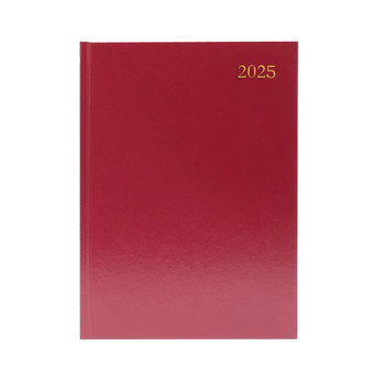 Janrax 2025 A4 Day Per Page Burgundy Appointments Diary kfa41abg25