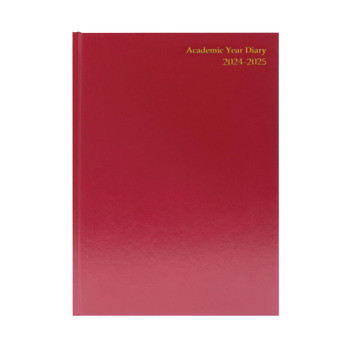 2024-2025 A4 Week to View Burgundy Academic Diary