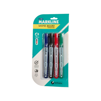 Pack of 4 White Board Refillable Assorted Colours Bullet Tip Markers Pack of 4 White Board Refillable Assorted Colours Bullet Tip Markers