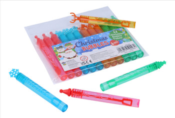 Pack of 12 Christmas Mini Party Bubble Tubes 4ml Pack of 12 Christmas Mini Party Bubble Tubes 4ml