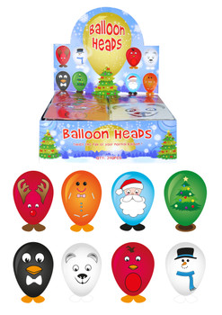 Pack of 12 Christmas Balloon Heads Pack of 12 Christmas Balloon Heads