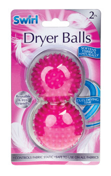 Pack of 2 Swirl Fabric Softening Tumble Dryer Pink Balls