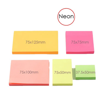 100 Sheets Fluorescent Yellow Color Sticky Notes 37.5x50mm