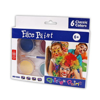 Pack of 6 Classic Colour Face Paints - Makeup for Parties, Festivals, Halloween, Cosplay