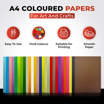Pack of 100 A4 Grey Coloured Paper 75gsm Sheets