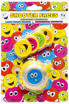 Pack of 12 Mini Disc Launcher Emotion Face Shooters