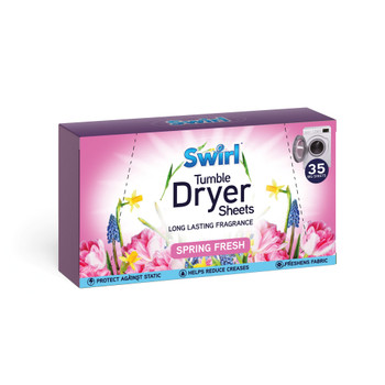 Pack of 35 Swirl Laundry Dryer Sheets Spring Fresh