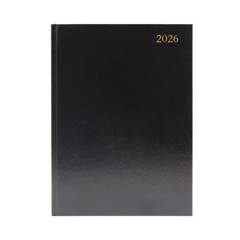 Janrax 2026 A4 Day Per Page Black Appointments Diary