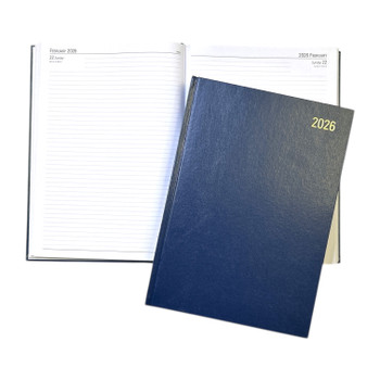 Janrax 2026 A4 2 Pages Per Day Blue Desk Diary