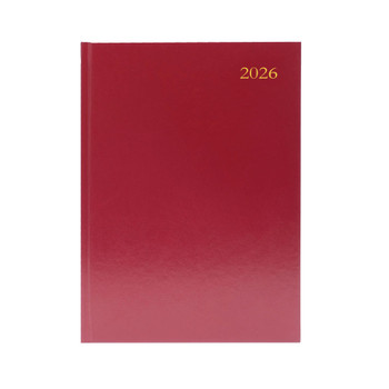 Janrax 2026 A5 Week To View Burgundy Desk Diary