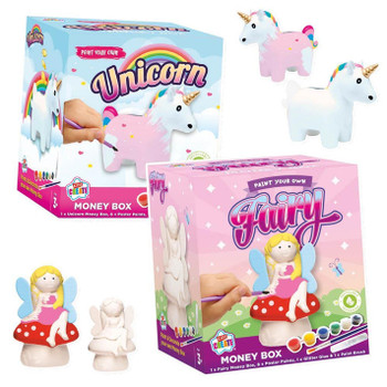 Kids Create Paint Your Own Money Box - Unicorn Or Fairy