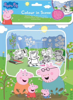 Peppa Pig Colour In Scene Playground Colouring Set