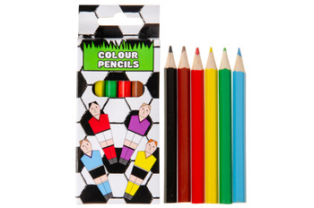 6 Pieces Football Design Colored Pencils 9cm