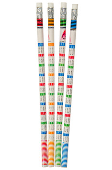 Pack of 12 Multiplication Tables Design Pencils with Eraser Pack of 12 Multiplication Tables Design Pencils with Eraser