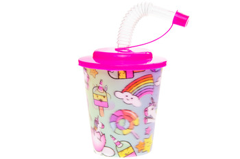 Unicorn Theme 3D Cup With Straw and Lid Unicorn Theme 3D Cup With Straw and Lid