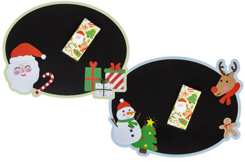 Pack of 12 Christmas Chalkboards with Chalk