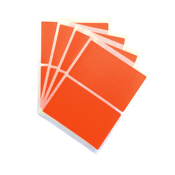Pack of 8 Fluorescent Red 50x80mm Rectangular Labels