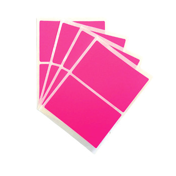 Pack of 8 Pink Fluorescent 50x80mm Rectangular Labels