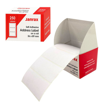 Roll of 250 Self Adhesive Address Labels 36x89mm Roll of 250 Self Adhesive Address Labels 36x89mm