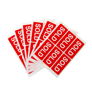 Pack of 42 SOLD Self Adhesive Labels 25x50mm Pack of 42 SOLD Self Adhesive Labels 25x50mm