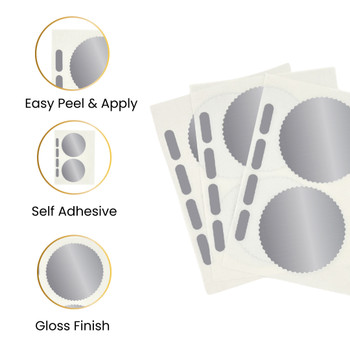 Pack of 6 Silver Foil Company Seals Labels 50mm Pack of 6 Silver Foil Company Seals Labels 50mm