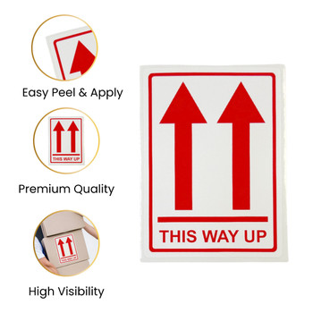 Pack of 3 This Way UP Self-Adhesive Labels 80x110mm Pack of 3 This Way UP Self-Adhesive Labels 80x110mm