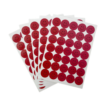 Pack of 420 Dark Pink Smile Face 24mm Self-Adhesive Labels