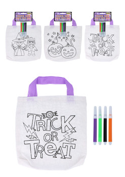 Pack of 12 Halloween Colour-Your-Own Tote Bags Pack of 12 Halloween Colour-Your-Own Tote Bags