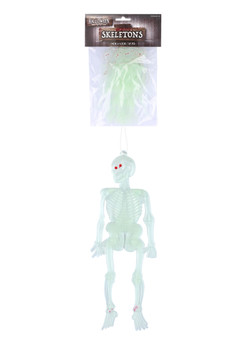 Pack of 100 Halloween Decoration Glow in the Dark Hanging Skeletons
