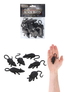 Pack of 36 Pieces Halloween Decoration Black Rats