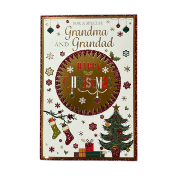 For a Special Grandma and Grandad Gold Frame Design Christmas Card For a Special Grandma and Grandad Gold Frame Design Christmas Card