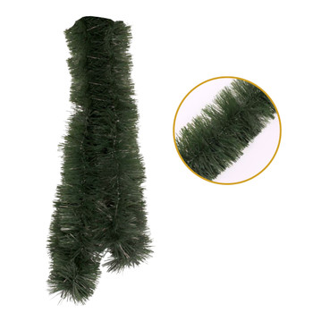 Pack of 12 2m Christmas Fine Cut Tinsel - Matte Green