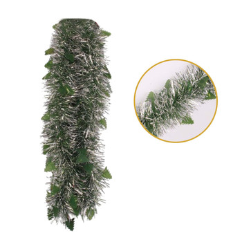 Pack of 12 2m Christmas Die Cut Xmas Tree Tinsel - Silver
