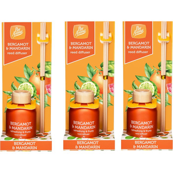Pack of 3 Pan Aroma Bergamot & Mandarin Reed Diffusers 50ml Pack of 3 Pan Aroma Bergamot & Mandarin Reed Diffusers 50ml