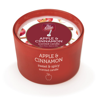 Pack of 3 Pan Aroma Apple & Cinnamon Coloured Jar Candles 85g Pack of 3 Pan Aroma Apple & Cinnamon Coloured Jar Candles 85g