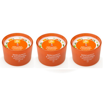 Pack of 3 Pan Aroma Bergamot & Mandarin Scented Coloured Jar Candles 85g Pack of 3 Pan Aroma Bergamot & Mandarin Scented Coloured Jar Candles 85g