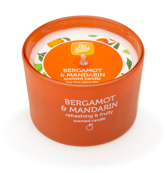 Pack of 3 Pan Aroma Bergamot & Mandarin Scented Coloured Jar Candles 85g Pack of 3 Pan Aroma Bergamot & Mandarin Scented Coloured Jar Candles 85g