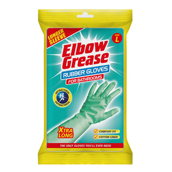 Pack of 6 Elbow Grease Antibacterial Large Size Bathroom Cleaning Gloves