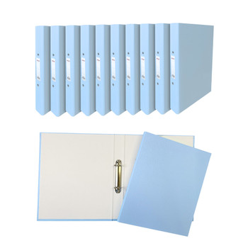 Pack of 20 A4 Pastel Blue Paper Over Board Ring Binder by Janrax