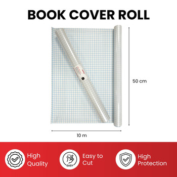Janrax 50cm x 10m Clear Glossy CPP 0.06mm Thick Self-Adhesive Book Cover Roll Janrax 50cm x 10m Clear Glossy CPP 0.06mm Thick Self-Adhesive Book Cover Roll