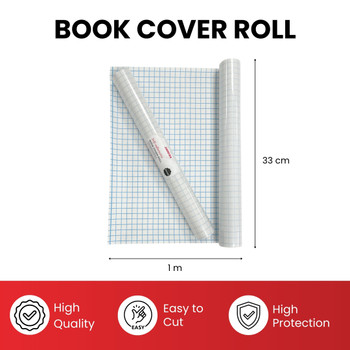 Janrax 33cm x 1m Clear Glossy CPP 0.06mm Thick Self-Adhesive Book Cover Roll Janrax 33cm x 1m Clear Glossy CPP 0.06mm Thick Self-Adhesive Book Cover Roll