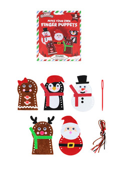 Pack of 12 Christmas Make Your Own Finger Puppets Craft Sets