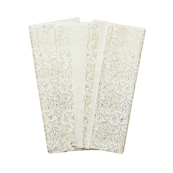 Pack of 10 Flowers Garden Gold Metallic Plastic-Free 18gsm Tissue Paper Sheets 50x70cm - Patterned Tissue Paper for Xmas, New Year, Party, Wedding, Birthday Packing Present Gift Box DIY Art Crafts