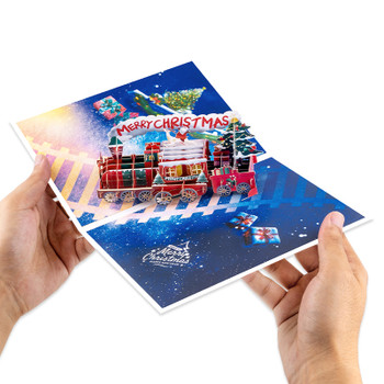 Jingle Journey Christmas Train 3D Pop Up Card