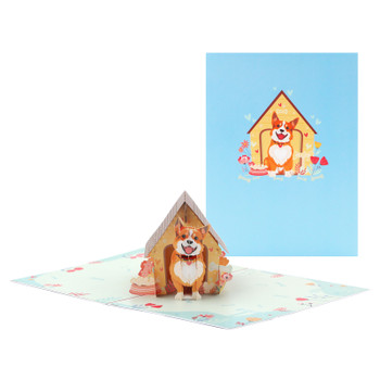 Dog in Doghouse 3D Pop Up Greeting Card