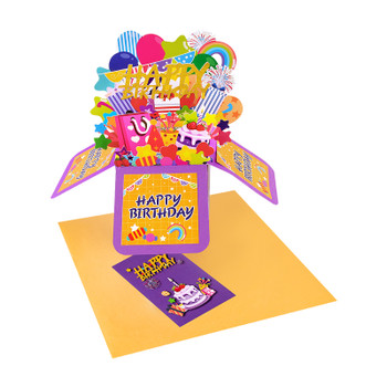 Rainbow Wishes 3D Pop Up Birthday Box Card