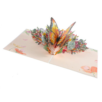Sunset Glow Butterfly 3D Pop Up Greeting Card - Birthday Mother Anniversary Valentine's Day