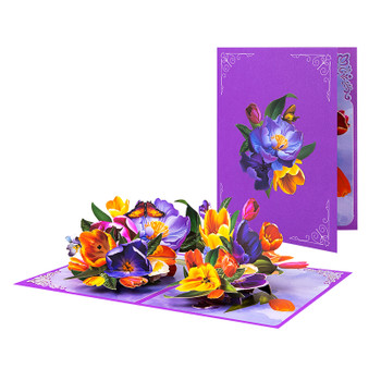 Joyful Blossoms Spring Bouquet Pop Up Card