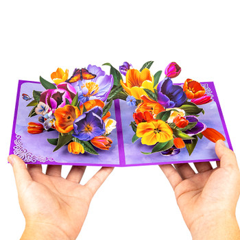 Joyful Blossoms Spring Bouquet Pop Up Card