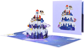 Galaxy Outer Space Design 3D Pop Up Greeting Card